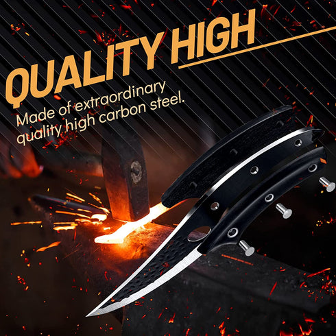 Belnk Butcher Knife 6-Inch High Carbon Stainless Steel Kitchen Chef Knives with Sheath and Gift Box Vking Knife Fillet Meat Cleaver Knives for Home, Camping, BBQ