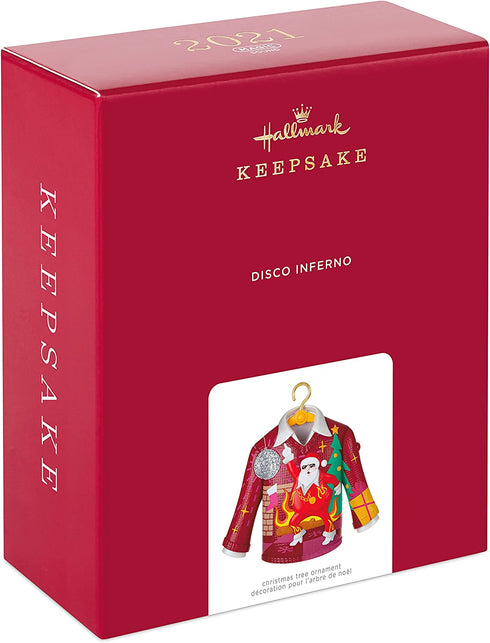 Hallmark Keepsake Christmas Ornament 2021, Disco Inferno Santa Crazy Christmas Sweater, Musical