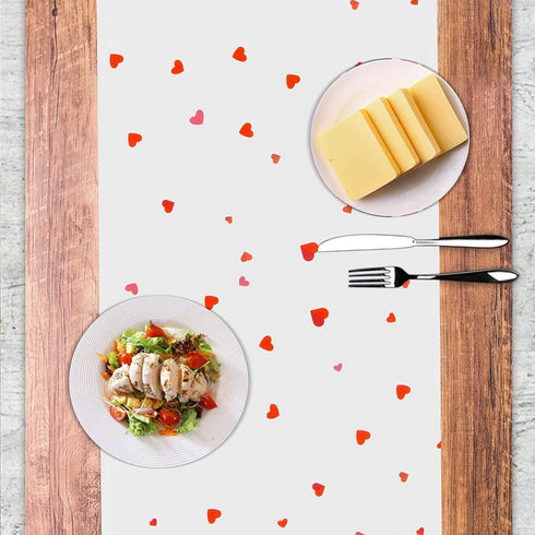 Alishomtll Valentine's Day Table Runner Love Heart Table Runners, Red Heart Waterproof Table Runners for Valentine's Day, Party, Gift, Decor, 14 x 108 inches