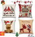 Christmas Pillow Covers , 2021 Newest Double-Sided Christmas Pillowcase,18 x 18 Inches Set of 4 - Xmas Series Cushion Cover Case Pillow Custom Zippered Square Pillowcase (Christmas-B)