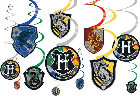 Harry Potter Hanging Swirl Decorations | Assorted Designs | 12 Pcs