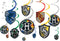 Harry Potter Hanging Swirl Decorations | Assorted Designs | 12 Pcs