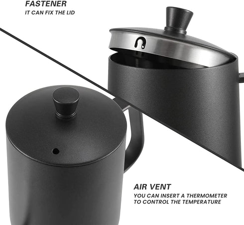 VEVOK CHEF Pour Over Coffee Kettle Mini 20 OZ Gooseneck Kettle Spout Coffee Pots Drip Coffee Maker Kettle Long Narrow Stainless Steel Pour Over Kettle
