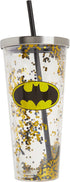 Spoontiques Batman Logo Glitter Cup w/Straw