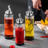 Glass Olive Oil Dispenser Bottle with Stainless Steel Spouts Shatterproof Glass Olive Oil Bottle 350ml Cooking Oil and Vinegar Cruet Bottle Oil Container Carafe for Kitchen