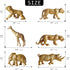 38 PCS Gold Safari Animals Figurines Toys Jungle Animals Cake Decoration Jungle Party, Wild Plastic Animals for Jungle Safari Wild Animals Birthday Baby Shower Party Decoration Centerpiece Supplies