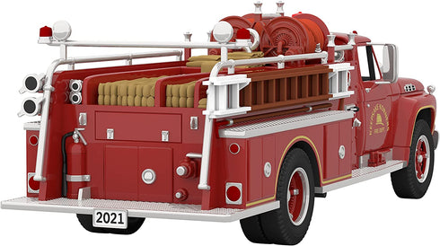 Hallmark Keepsake Christmas Ornament 2021, Fire Brigade 1966 Ford Fire Engine, Metal, Light