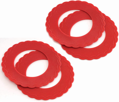 Norpro Silicone Mini Pie Pan Shields, Set of 4, 6 inch, Red