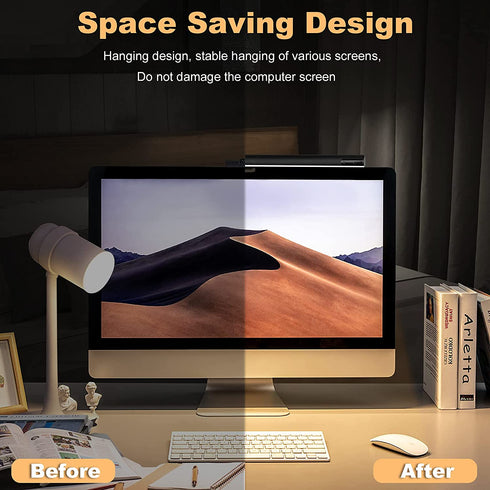 UBright Computer Monitor Light, Screen Light Bar with Touch Sensor USB Monitor Lamps Desk Light 3 Switchable Light Modes Dimmable Monitor Light Bar Eyes Care Reading Light for Desk Office Home Round