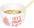 Enesco 6005728 Our Name is Mud Let's Order In Ramen Bowl and Chopsticks Set, 5.25 Inch, Red and White