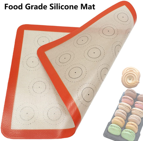 Silicone Baking Mats Set of 4(2 Half and 2 Quarter) Sheet Non Stick Reusable Silicone Pastry Baking Mat for Bake Pans & Rolling - Macaron Making Counter Mat, Dough Rolling Mat