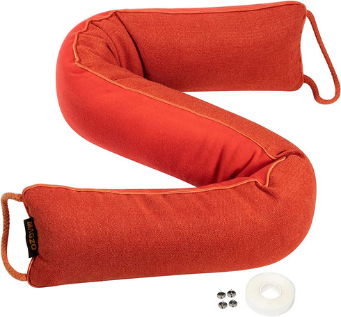 MAGZO Door Draft Stopper 36 Inches-Orange, Bottom Door Dust Stopper Air Blocker with Hanging Loops Cold Weather Seal