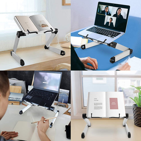 Book Stand for Reading Adjustable Textbook Stand Ergonomic Bed Book Holder for Reading with Paper Clips Desk Book Stand Free Your Hands Collapsible Book Stand for Bed