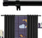 Black Curtain Rods for Windows 28 to 86 Inch - 1 Inch Small Curtain Rod with Window Treatment Hardware - Easy Instal Simple Outdoor Curtain Rod for Patio Door Bedroom
