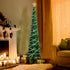 HAKACC 5 FT Christmas Tree, 2 Flash Modes Artificial Christmas Tree with 5 M LED Light for Home Holiday Party Decorations, Easy Assembly, Green
