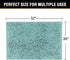 Bathroom Rug Shag Shower Mat Machine-Washable Plush Bath Mats with Water Absorbent Soft Microfibers, 20" W x 32" L, Eggshell Blue