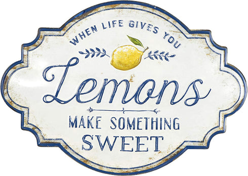 Creative Co-Op Life Gives You Lemons Make Something Sweet Metal Wall Décor, White