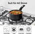 3 Quart Pot-3 qt Saucepan with Lid, Nonstick Saucepan with Lid, 4.4" Deep Soup Pot, Sauciers, Heating Fast, Easy to Clean, Comfortable Handle, Suitable for Every Stove, Black