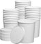 32 oz. Paper Food Containers With Vented Lids, To Go Hot Soup Bowls, Disposable Ice Cream Cups, White - 25 Sets