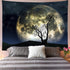 Galoker Moon Tapestry Galaxy Tapestry Tree Tapestry Starry Sky Tapestry Mystic Psychedelic Art Tapestry Wall Hanging for Home Decor(H59.1—W78.7 inches)