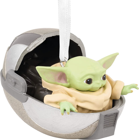 Hallmark Star Wars: The Mandalorian The Child in Hovering Pram Christmas Ornament, Multicolor