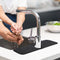 Kitchen Sink Faucet Absorbent Mat,Faucet Splash Catcher Wrapround Sink Splash Guard,Microfiber Cloth Dish Drying mat,Water Drip Catcher,Sink Protectors for Kitchen Counter,Bathroom,RV (1 Pack, Black)