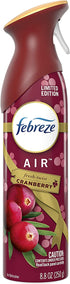 Febreze Air - Air Freshener Spray - Fresh-Twist Cranberry - Limited Edition Holiday Collection 2020 - Net Wt. 8.8 OZ (250 g) Per Bottle - Pack of 3 Bottles