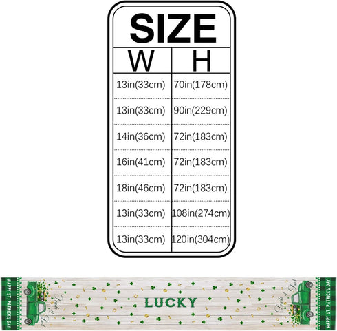 Chic D St.Patrick's Day Table Runner 13x70inch, Vintage Truck St.Patrick's Day Cotton Linen Spring Table Cloth Runners for Wedding Party Dinning Coffee Holiday, Farmhouse Style, Rustic Wood Gold Coin