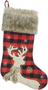 Comfy Hour Joyful Holiday Collection 20" Winter Christmas Snow Flake Soft Fur Top Reindeer Wearing Scarf Stocking, Polyester