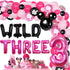 Cartoon Mouse 3rd Birthday Decorations Party Supplies for 3 Years Old Girls Balloon Garland Arch Kit with Wild Three Cartoon Mouse Theme Number 3 Balloon