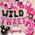 Cartoon Mouse 3rd Birthday Decorations Party Supplies for 3 Years Old Girls Balloon Garland Arch Kit with Wild Three Cartoon Mouse Theme Number 3 Balloon