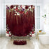 LIGHTINHOME Red Floral Shower Curtain 72x72 Inch Burgundy Flower Rose Golden Glitter Wedding Bridal Elegant Women Fabric Waterproof Bathroom Home Decor Set 12 Plastic Hooks