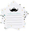 Mustache Advice and Wishes Cards Pack of 25 Use for Boys Baby Shower Activity Gender Reveal Kids Birthday Little Man Event Supply Mint Black Gold (4x4 Size) Paper Clever Party