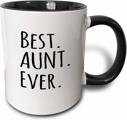 3dRose Best Aunt Ever Mug, 1 Count (Pack of 1), Black