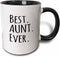 3dRose Best Aunt Ever Mug, 1 Count (Pack of 1), Black