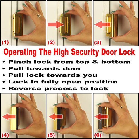 Defender Security Bronze U 11126 Door Reinforcement Lock Add Extra, High Security to Your Home and Prevent Unauthorized Entry 3 Stop, Aluminum Construction Anodized Finish