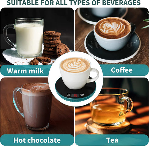Coffee Mug Warmer, Electric Coffee Warmer for Desk Auto Shut Off & Timing, Coffee Cup Warmer Candle Warmer with 2 Temperature Settings, Smart Beverage Warmer for Coffee, Tea, Milk and Hot Chocolate