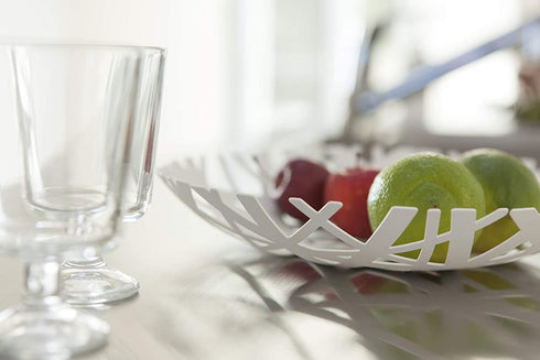 Yamazaki Home Bowl | Steel | Fruit Basket, One Size, White