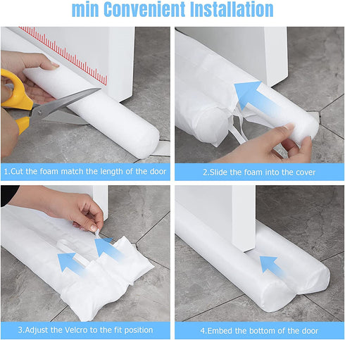 MAXTID Under Door Draft Stopper 32 to 38 Inches Grey Adjustable Door Sound Proof Insulation Door Cold Air Draft Blocker for Noise Light Smell Smoke Draft Guard