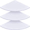 3 Pieces Wall Mounted Floating Corner Shelf Tier Quarter Round Storage Shelves Corner Organizer for Bathroom Kitchen Bedroom Living Room (White)