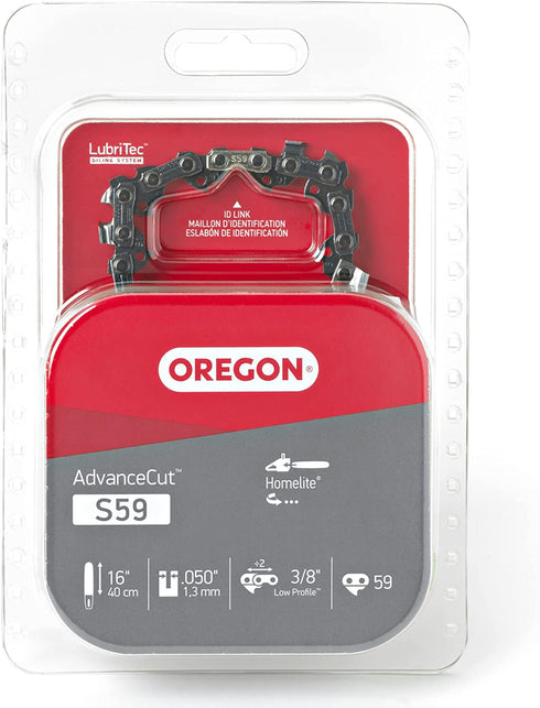 Oregon S59 AdvanceCut 16-Inch Semi Chisel Chainsaw Chain, Fits Homelite