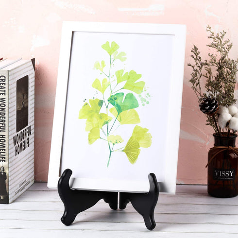 Tatuo 2 Packs Wooden Display Stand Plate Stands for Display Decorative Picture Frame Stand Holder Easels (12 Inch)