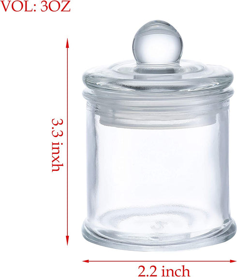KMwares 12 Pack Set 3oz Small Mini Premium Quality Glass Storage/Spice Jars with Airtight Lids - Kitchen/Bathroom Organizer, Canisters, Food Storage, Arts/Crafts Project, Decoration