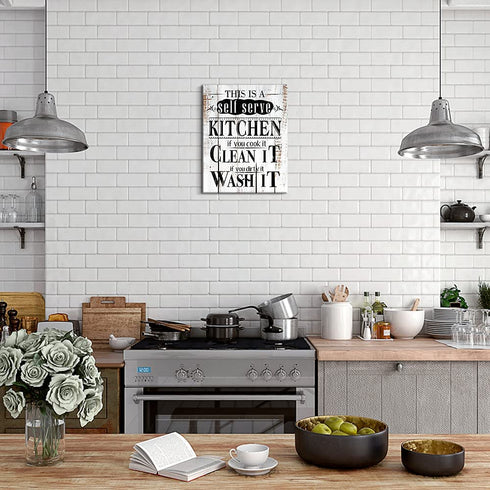 Creoate Kitchen Rules Wall Art, Funny Sayings for Kitchen Decor Modern Giclee Canvas Print Artwork Rustic Farmhouse Home Wall Decor for Dining Room€¦