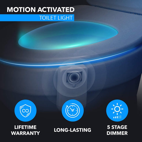 LumiLux Toilet Light with Motion Detection Sensor - 16-Color LED Bathroom Toilet Bowl Light (White)
