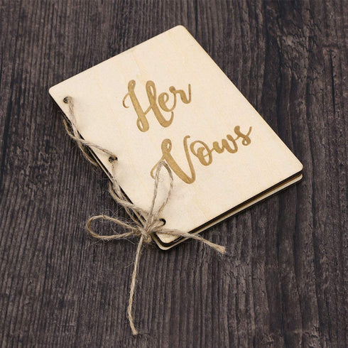 Amosfun 2Pcs Creative His and Her Vow Books Brown Kraft Paper Booklet for Wedding Journal Engagement Gift Wedding Favors