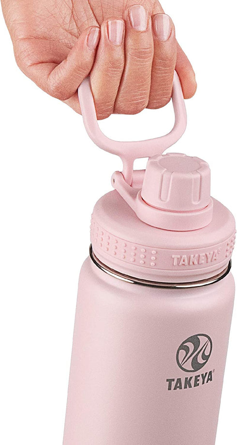 Takeya - 51079 Takeya Actives Insulated Stainless Steel Water Bottle with Spout Lid, 18 oz, Blush