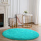 Goideal Round Fluffy Area Rug for Bedroom, Teal Blue Shaggy Rug for Boys Girls, Fuzzy Cute Princess Castle Nursery Room Rug, Circle Plush Floor Carpet for Babies Room Decor 4ft (4' Diameter)