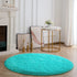 Goideal Round Fluffy Area Rug for Bedroom, Teal Blue Shaggy Rug for Boys Girls, Fuzzy Cute Princess Castle Nursery Room Rug, Circle Plush Floor Carpet for Babies Room Decor 4ft (4' Diameter)