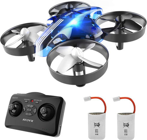 ATOYX Mini Drone for Kids & Beginners, Indoor Portable Hand Operated/RC Nano Helicopter Quadcopter with Auto Hovering, Headless Mode & Remote Control, Children's Day Gift for Boys and Girls -Blue